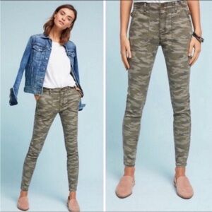 ANTHROPOLOGIE BRAND HEI HEI CAMO SKINNY LEG PANTS 28